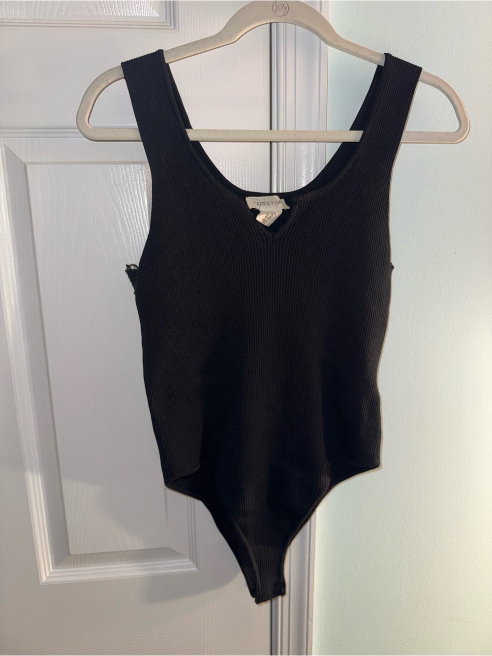 Ribbed Black Tank Bodysuit